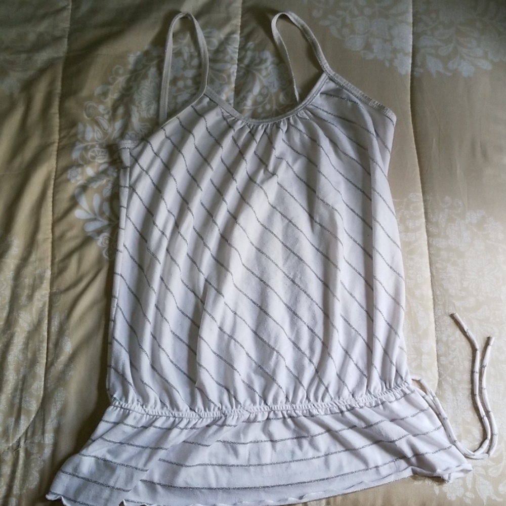 Waist tires White/Silver stripped shirt